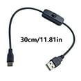 thumbnail image 3 of 30cm USB to Type C Power Cable Extension Cord with On Off Switches for Type C Tablet Phones Laptops and Other Gadgets, 3 of 9
