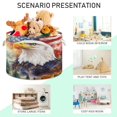 thumbnail image 4 of WOBOGO American Flag Eagle Tree Toy Storage Basket 20×14in Canvas Laundry Hamper for Living Room Kids Room Bathroom Organizer, 4 of 6