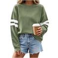 thumbnail image 4 of Staron Fall Winter Sweaters for Women Cozy Oversized Knit Pullover Round Neck Long Sleeve Loose Comfy Casual Basic Fashion Tops Army Green L, 4 of 7