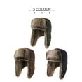 thumbnail image 5 of Jeff & Aimy Men Women Winter Trapper Hat Faux Fur Ushanka Russian Hunting Hat Warm Aviator Bomber Hat Outdoor Snow Ski Hat Ear Flap Olive Green 54-58CM, 5 of 8
