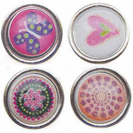 Fabscraps Jelly Brads, 9mm, Assorted, 100/Tube, Mini Girly