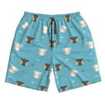 thumbnail image 3 of Uemuo Cat Fish Pattern Men's Swim Trunks Hawaiian Beach Bathing Suit Swimsuits Beach Quick-Dry Shorts with Pockets-X-Large, 3 of 9