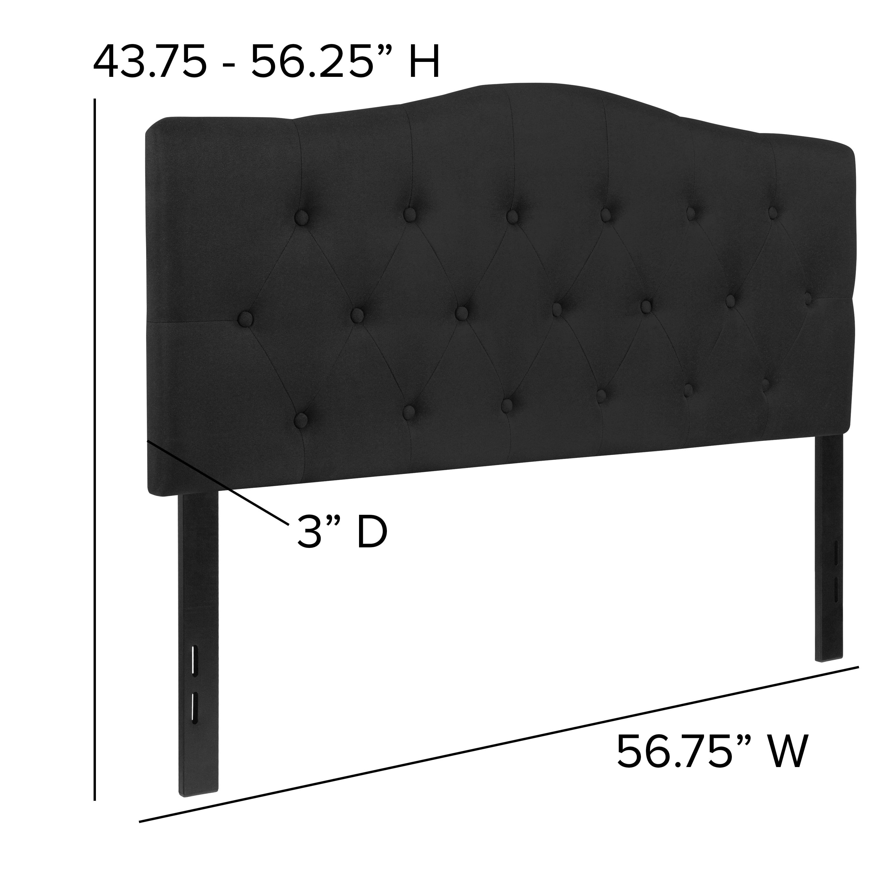 Flash Furniture Cambridge Tufted Upholstered Full Size Headboard in Black Fabric