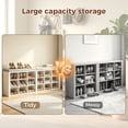 thumbnail image 3 of Shoe Bench with Cushion, Entryway Storage Bench with 18 Cubbies, 9.5" Widened Shoes Rack Benchs, Shoe Cubby Rack for Living Room, Bedroom, Entryway, White, 3 of 8