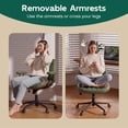 thumbnail image 6 of HomeZeer Vintage Executive Office Chair with Rubber Casters Padded Arms, Premium Olive Green Faux Leather Swivel Computer Desk Chair, Height Adjustable Task Chair for Home Office, 6 of 12