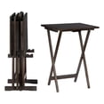 thumbnail image 1 of Linon Lisbon Five Piece Plank-Style Top Tray Table Set in Rustic Gray Wash Wood, 1 of 17