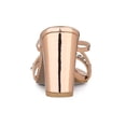 thumbnail image 2 of BLISSFUL STEP Women's Rhinestone Block Heel Slide Sandals Rose Gold (Size 9.5), 2 of 7