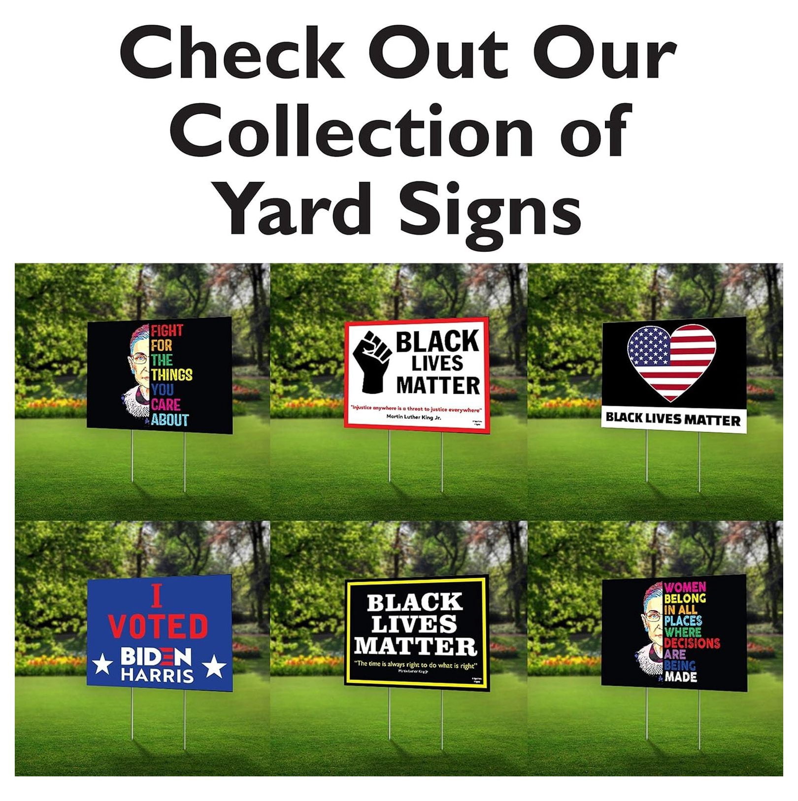 We Believe Yard Sign | We Believe Sign | Black Lives Matter Sign | Love is Love | Kindness Is Everything | 24" x 18" Corrugated Plastic Yard Signs with H Stakes | Double Sided (1)