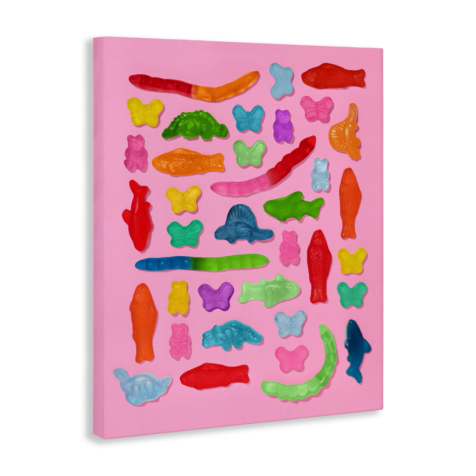 Stupell Industries Pink Gummy Animal Collage Canvas Wall Art, design by LISH Creative