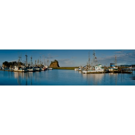 Fishing boats moored at a harbor La Push Clallam County Washington State USA Canvas Art - Panoramic Images (6 x