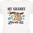 thumbnail image 4 of Inktastic My Granny Loves Me with Sloth and Hearts Boys or Girls Long Sleeve Baby Bodysuit, 4 of 5