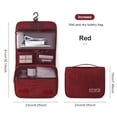 thumbnail image 1 of Grande Trousse de Toilette de Voyage à Grande Capacité, Trousse Cosmétique Multifonctionnelle et Portable avec Crochet, Sac de Rangement, Sac de Rangement de Voyage pour Homme, Rouge, 1 of 6