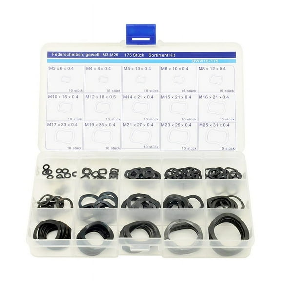 325mm Wave Spring Washers Assortment Kit 65Mn Manganese Spring Gasket Elastic Washers Assortment Kit