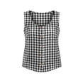 thumbnail image 6 of Women Plaid Tank Top Summer Business Casual Sleeveless Button Down Shirts Slim Fit Gingham Tops Black, 6 of 6