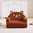 thumbnail image 3 of Ktaxon Kids Sofa, Bear Shaped Back Toddler Couch, No Assembly Boneless Children Chairs for Indoor Home Rest Corner Teddy Velvet Brown, 3 of 9