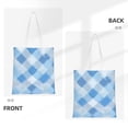 thumbnail image 4 of Canvas Bag Tote Bag Shopping Bag 16×15in Can Be Carried By Hand And Can Be Used For Daily Travel Such As Shopping And Going To Work Argyle Plaid Lightskyblue_3, 4 of 8
