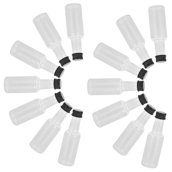 FELTECHELECTR Coquito Bottles Mini Liquor Bottles Transparent Pet 24Pcs