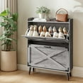 thumbnail image 7 of Fitfort Shoe Cabinet with 2 Flip Drawers,Farmhouse Shoe Storage Cabinet Organizer for Entryway,for Entrance, Hallway, Living Room,Classic Grey, 7 of 7