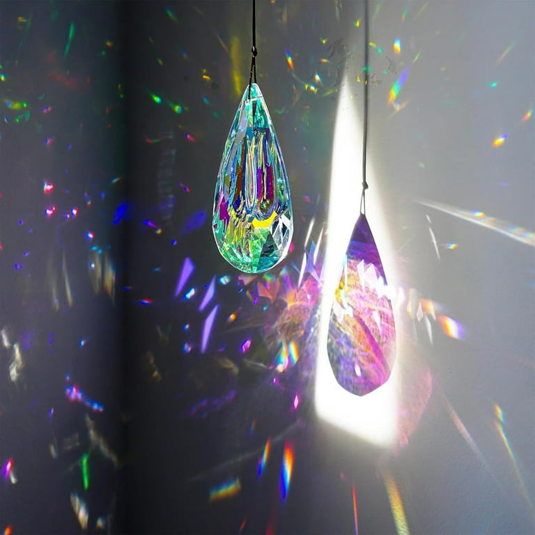 Tanjnj Large Crystal Prism Suncatcher for Window Hanging