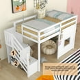 thumbnail image 2 of Bellemave Low Loft Bed with Stairs, Twin Size Loft Bed with Storage Space, Wood Loft Bed Frame for Bedroom (White), 2 of 9