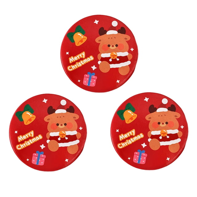 LCXmlly Dressing Mirror Portable Christmas Mirror Set 3Pcs Cartoon Design Vibrant Colors Easy to Carry