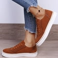 thumbnail image 4 of Oyedens Platform Low Top Fashion Sneakers for Women Girls Casual Flats Canvas Shoes Play Sneakers, 4 of 7