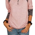 thumbnail image 2 of Elegante túnica con botones de manga larga para mujer, color rosa, talla 3XL, informal, cómoda para uso diario, 2 of 6