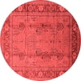 thumbnail image 1 of Ahgly Company Indoor Round Oriental Red Industrial Area Rugs, 4' Round, 1 of 4