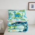 thumbnail image 5 of Manfei Dinosaur Wildlife Queen Comforter Set,Retro Ocean Wave Island Comforter Sets Queen,Blue Green,Polkadot Reversible,3-Piece,1 Comforter and 2 Pillowcases, 5 of 7