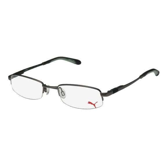 NEW PUMA 15374 SVETLO MENS/WOMENS DESIGNER HALF-RIM GRAY ADJUSTABLE NOSEPADS TRENDY FRAME DEMO LENSES 49-19-140 EYEGLASSES/EYE GLASSES