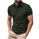 thumbnail image 2 of Blusa y camisa de manga corta con cuello vuelto para hombre, estilo casual, color liso, ventilada, con botones sueltos y bolsillos con solapa, blusas de poliéster para hombre de manga corta, 2 of 6