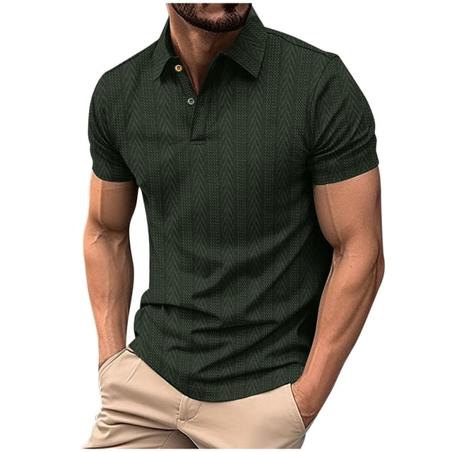 Mens Casual Manga Corta Botón Abajo Camisas, Nuevo Estilo Sólido Color Ventilar, Suelto Solapa Bolsillo Superior
