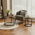 thumbnail image 4 of Semiocthome Modern Round Nesting Coffee Table Set,End Table Metal Frame for Living Room,23.6",Rustic Brown, 4 of 6