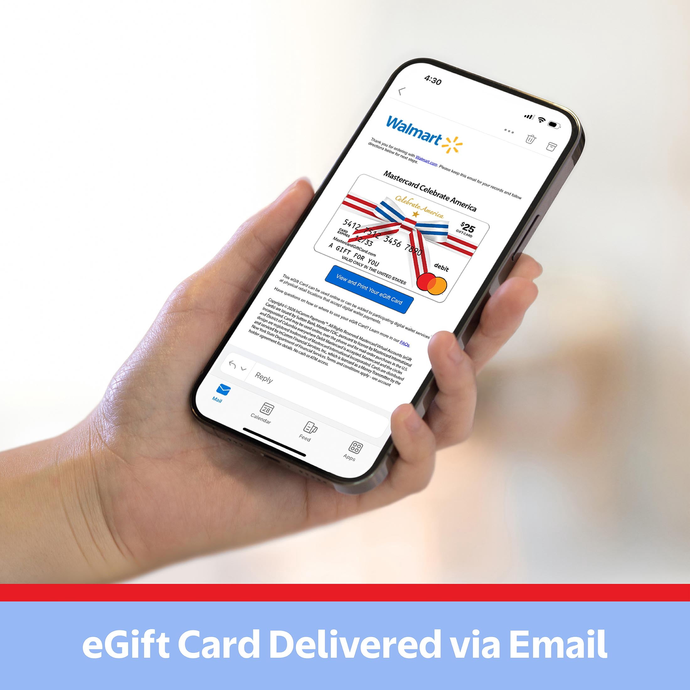 Mastercard® $25 eGift Card Patriotic Ribbon (Plus $3.84 Purchase Fee) [Email Delivery]