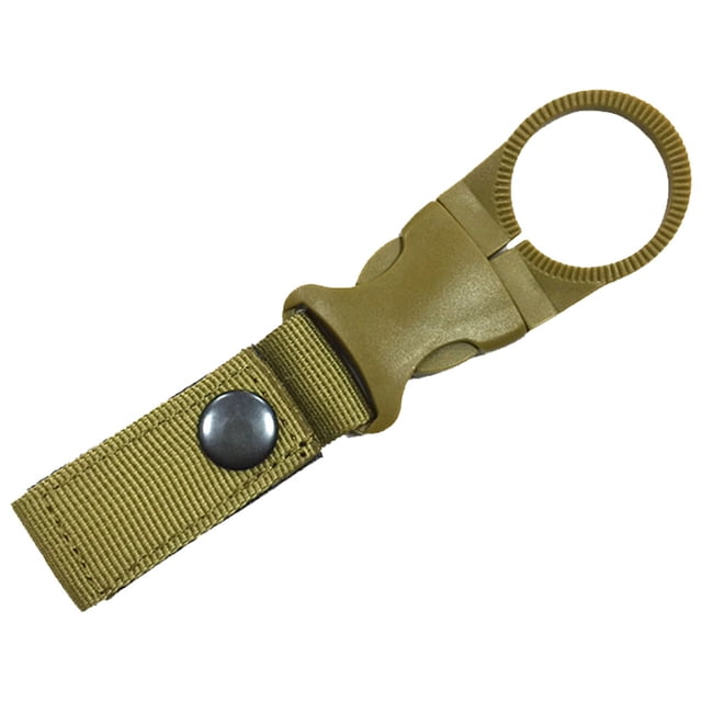 Portabotellas táctico para exteriores con clip para acampar y hacer senderismo, con hebilla de cinturón (caqui)