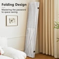 thumbnail image 3 of 4 Panel Pegboard Wood Room Divider, 5.6Ft Pegboard Display Folding Privacy Screens, Peg Board Display Freestanding for Trade Show Craft Show Home Wall Organizer, Retro White, 3 of 18