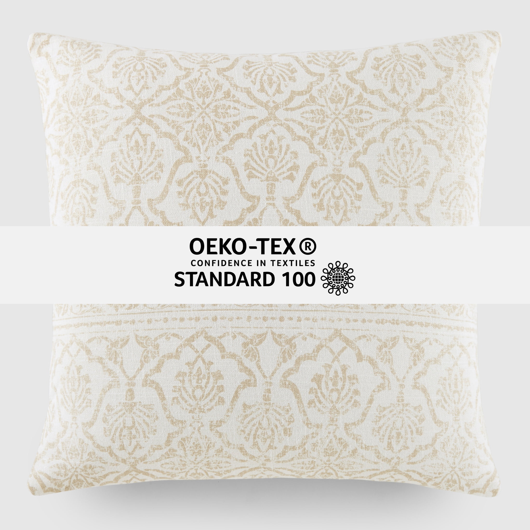 2-Pack Decor Throw Pillows in Cotton Slub Antique Floral and Acrylic Knit by Comfort Canopy