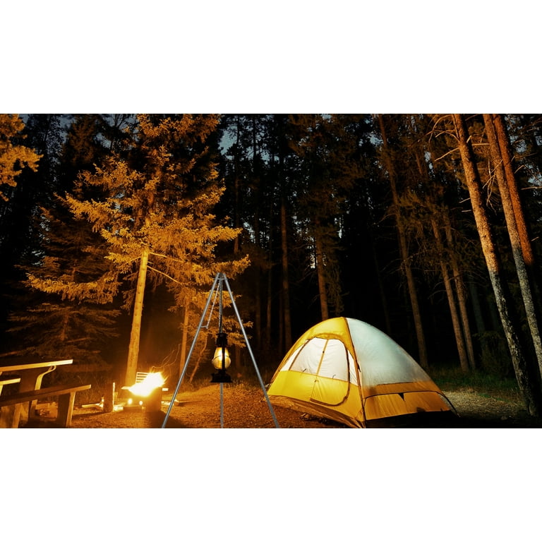 The Ozark Trail Tripod Camping Grill with Lantern Hanger Silver Walmart