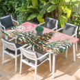 thumbnail image 2 of Snowman Christmas Table Cloths for 5 Foot Rectangle Tables, Green Xmas Tree Ball Snowflake Winter Patio Waterproof Elastic Fitted Tablecloths, Washable Rectangular Table Cover for Camping, 2 of 8
