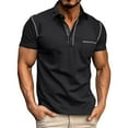 thumbnail image 1 of Men's Shirts - Classic Raglan Sleeve Top with Pocket Stripe Stitching for Spring Everyday Wear, 1 of 6