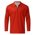 thumbnail image 4 of Vedolay Polos for Men Quarter-Zip Casual Slim Fit Basic Designed T-Shirts Red,2XL, 4 of 5