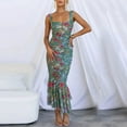 thumbnail image 2 of Siilsaa Womens Summer Dresses Women's Summer Casual Dresses Floral Party Dress Green,S, 2 of 5