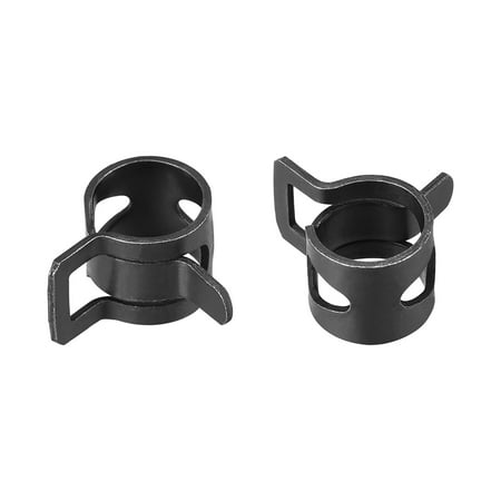 Steel Spring Clips - Steel Band Clamp 7mm for Fuel Line Silicone Hose Tube Spring Clips Clamp Black Manganese Steel, 20Pcs