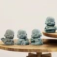 thumbnail image 4 of Buddha Statue Cute Little Monk Figurine For Home Decor Supplies (zither Go calligraphy painting), 4 of 10