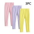 thumbnail image 2 of LNWUY Girls Leggings 3 Pack Girls Pants Solid Basic Cotton Leggings Full Length Stretchy Toddler Leggings Clothes Multipack Pant 2T-13Y Pink 6 Years, 2 of 9