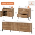 thumbnail image 3 of WAMPAT 94.5" Large Buffet Sideboard Cabinet with 7 Drawers & 2 Doors, 3-in-1 Fluted Storage Credenza, Modern Buffet Table Coffee Bar Wine Bar Cabinet for Dining Room, Living Room, 3 of 6
