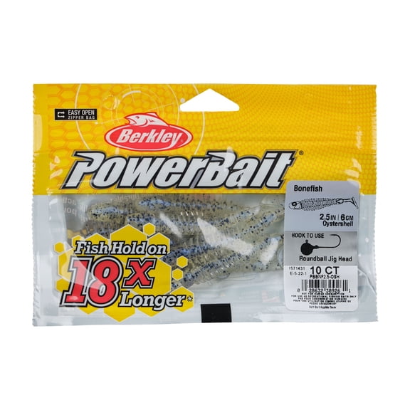 Berkley PowerBait® Bonefish, 2.5 in, Swimbaits, Oyster Shell (10 Count)