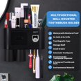 thumbnail image 2 of shiyou-Multifunctional Wall-Mounted Toothbrush Holder, Automatic Toothpaste Dispenser Space Saving Toothbrush and Toothpaste Holder, with 2 Cups and Drawers Cosmetic Organizer (Black), 2 of 4