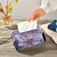thumbnail image 6 of BZSMCE Leatehr Tissue Holders Cute Purple Butterfly Garden Pattern Tissue box, 6 of 8