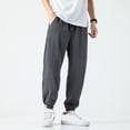 thumbnail image 3 of Ceisia Men's Lightweight Pants Elastic Cuff Waist Sweatpants Woven Casual Harem Pants Gray XXL Gift, 3 of 7